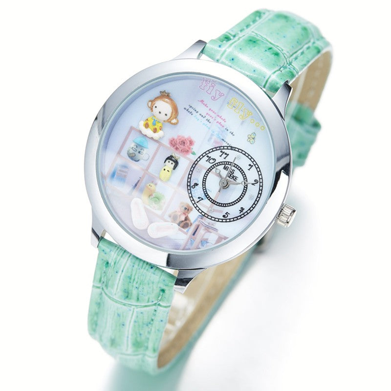 Cute Ladies Leather Wrist Watch