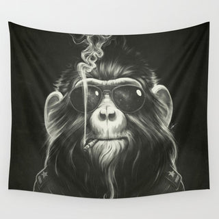 Smoke Monkey Print Tapestry