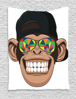 Monkey Sunglasses Tapestry