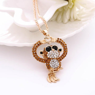 Mini Monkey Crystal Necklace