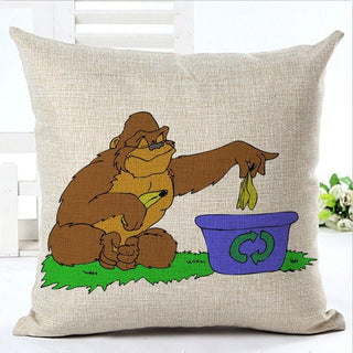 Cotton Square Monkey Pillow
