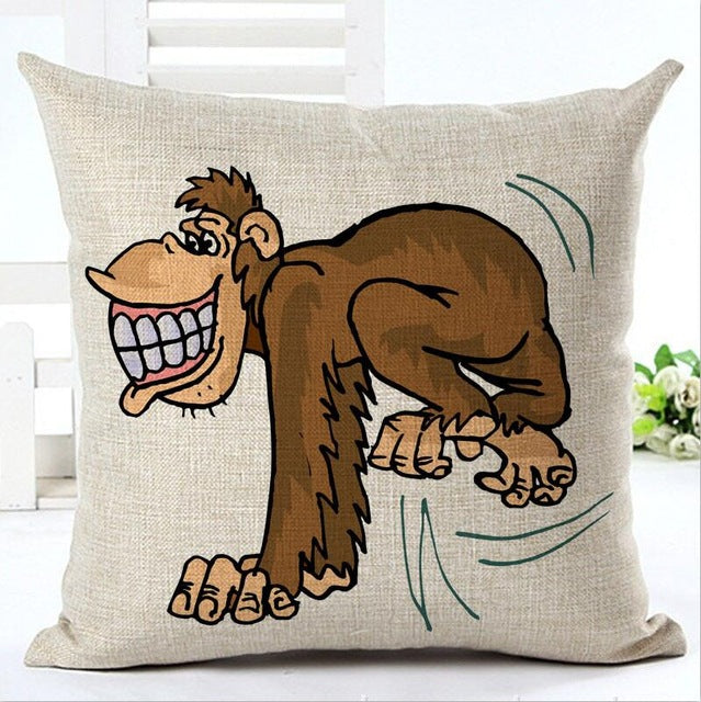 Cute Monkey Cotton Pillow