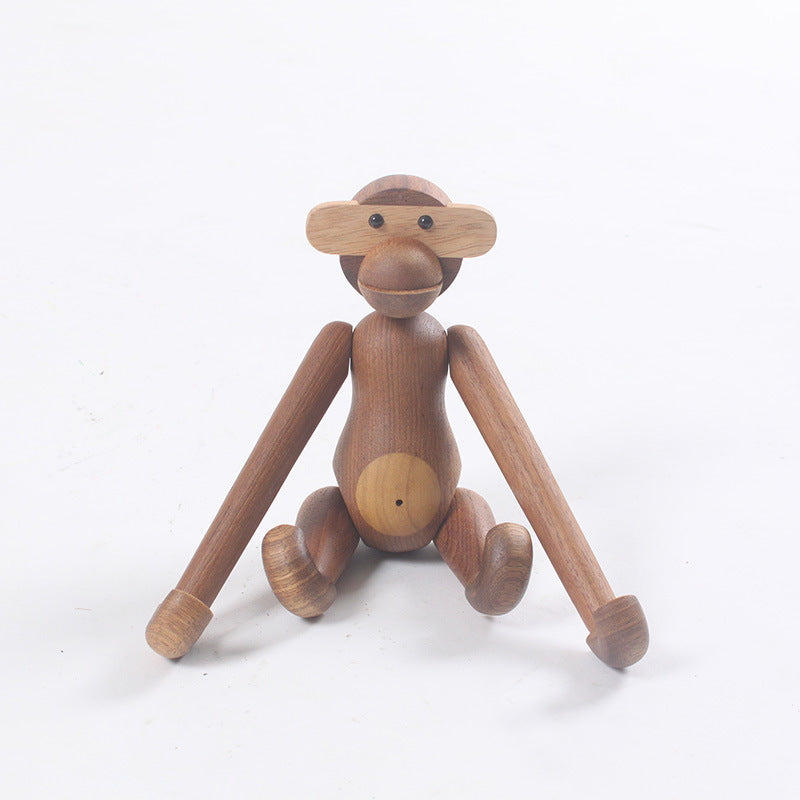 Wooden Hanging Monkey Doll Figurine