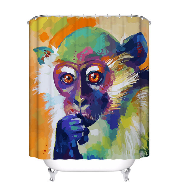 Monkey Pattern Shower Curtain