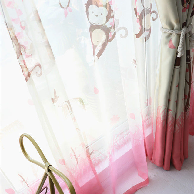 Monkey Sheer Tulle Curtain