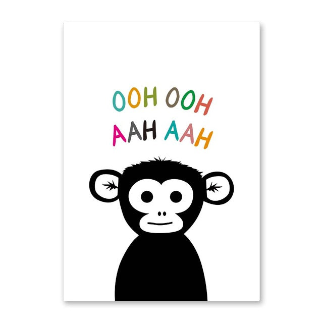 Cute Monkey Canvas Painting