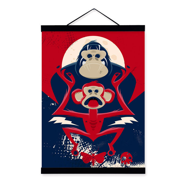 Wooden Monkey Painting