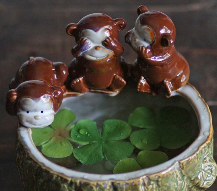 Ceramic Monkey Fish Bowl
